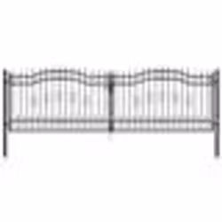 vidaXL Portail et sommet de lance Noir 406x173 cm Acier enduit poudre