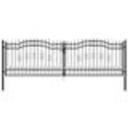 vidaXL Portail et sommet de lance Noir 406x173 cm Acier enduit poudre