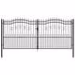 vidaXL Portail et sommet de lance Noir 406x223 cm Acier enduit poudre