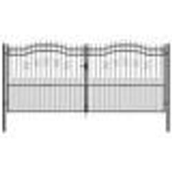 vidaXL Portail et sommet de lance Noir 406x223 cm Acier enduit poudre