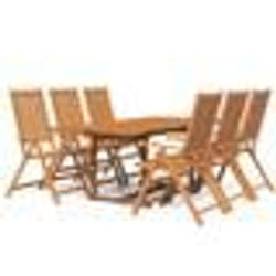 vidaXL Ensemble à manger de jardin 7 pcs Bois d'acacia massif