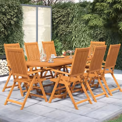vidaXL Ensemble à manger de jardin 9 pcs Bois d'acacia massif