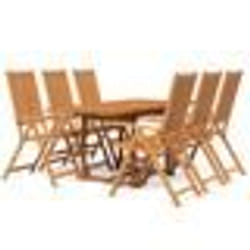 vidaXL Ensemble à manger de jardin 7 pcs Bois d'acacia massif