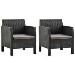 VidaXL 3079666 chaise d'extérieur Terrace Siège rembourré Polypropylène (PP), Rotin Anthracite