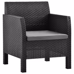 VidaXL 3079666 chaise d'extérieur Terrace Siège rembourré Polypropylène (PP), Rotin Anthracite