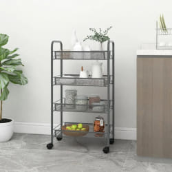 vidaXL Chariot de cuisine à 4 niveaux Gris 46x26x85 cm Fer - TU