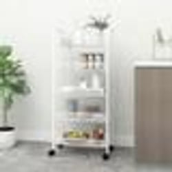 vidaXL Chariot de cuisine à 5 niveaux Blanc 46x26x105 cm Fer - TU