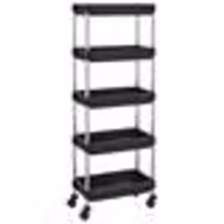 vidaXL Chariot de cuisine 5 niveaux Noir 42x29x128 cm Fer et ABS - TU