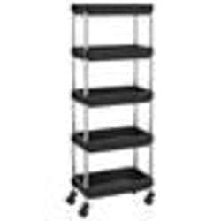 vidaXL Chariot de cuisine 5 niveaux Noir 42x29x128 cm Fer et ABS - TU