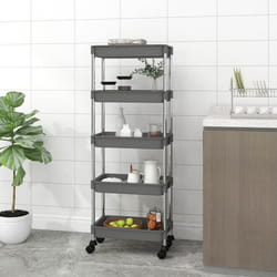 vidaXL Chariot de cuisine 5 niveaux Gris 42x29x128 cm Fer et ABS - TU