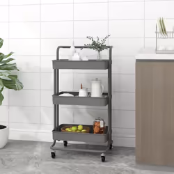 Ce chariot est parfait pour organiser et trier des objets dans la cuisine, la salle de bain, le bureau, etc. Ce chariot de mé ...