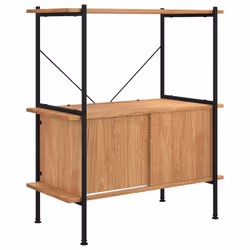 VidaXL 336353, Noir, Marron, Acier, Bois, 15 kg, 50 kg, 800 mm