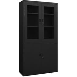 Armoire de bureau Noir 90x40x180 cm Acier