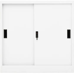 Armoire de bureau avec porte coulissante Blanc 90x40x90cm Acier - Vidaxl