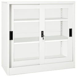 Armoire à portes coulissantes Blanc 90x40x90 cm Acier
