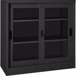 Éliminez tout votre encombrement au bureau à l'aide de cette armoire à portes coulissantes ! L'armoire de rangement est en ac ...