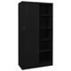 vidaXL Armoire de bureau avec porte coulissante Noir 90x40x180cm Acier