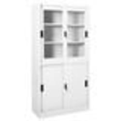 vidaXL Armoire de bureau et porte coulissante Blanc 90x40x180 cm Acier - TU