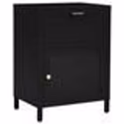 vidaXL Table de chevet Noir 40x30x54,5 cm Acier et verre - TU