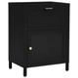 vidaXL Table de chevet Noir 40x30x54,5 cm Acier et verre - TU