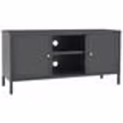 vidaXL Meuble TV Anthracite 105x35x52 cm Acier et verre - TU