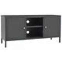 vidaXL Meuble TV Anthracite 105x35x52 cm Acier et verre - TU