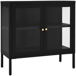 Buffet Noir 70x35x70 cm Acier et verre vidaXL