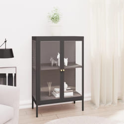 Vidaxl - Buffet Anthracite 75x35x105 cm Acier et verre