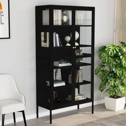 Vidaxl - Vitrine d'exposition Noir 90x40x180 cm Acier et verre trempé