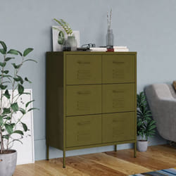 Armoire à tiroirs Vert olive 80x35x101,5 cm Acier vidaXL