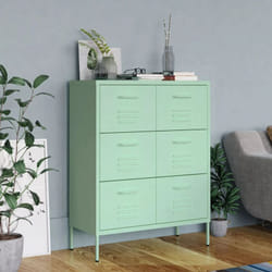 Armoire à tiroirs Vert menthe 80x35x101,5 cm Acier Vidaxl