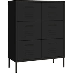 Armoire à tiroirs Noir 80x35x101,5 cm Acier