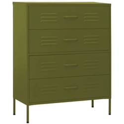 Vidaxl - Commode Vert olive 80x35x101,5 cm Acier