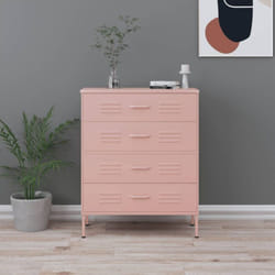 Vidaxl - Commode Rose 80x35x101,5 cm Acier