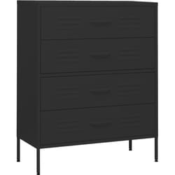 Commode Noir 80x35x101,5 cm Acier