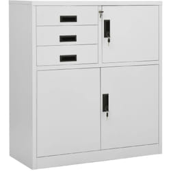 Armoire de bureau Gris clair 90x40x102 cm Acier - Vidaxl