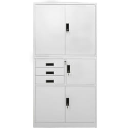 Armoire de bureau Gris clair 90x40x180 cm Acier - Vidaxl
