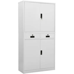 Armoire de bureau Gris clair 90x40x180 cm Acier Vidaxl