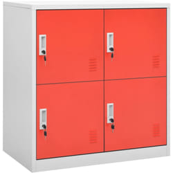 Vidaxl - Armoire à casiers Gris clair et rouge 90x45x92,5 cm Acier