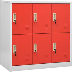 Vidaxl - Armoire à casiers Gris clair et rouge 90x45x92,5 cm Acier