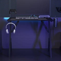 Vidaxl - Bureau de jeu avec pieds en forme de y Noir 90x60x75 cm