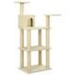 vidaXL Arbre à chat avec griffoirs en sisal crème 118,5 cm