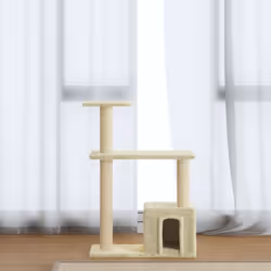 Cet arbre à chat est le refuge idéal pour que vos chats puissent gratter, grimper, se percher, se cacher et se reposer. Il do ...