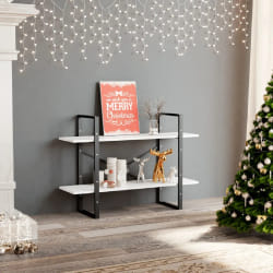 vidaXL Bibliothèque à 2 niveaux blanc 100x30x70 cm bois d'ingénierie - TU
