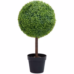 Cette plante de buis artificielle ajoute une touche de verdure à n'importe quel espace, et la forme de boule est destinée à a ...