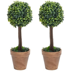 Vidaxl - Plantes de buis artificiel 2 pcs avec pots Boule Vert 33 cm