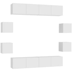 Ensemble De Meubles Tv 8 Pcs Blanc Bois D'Ingénierie Vidaxl