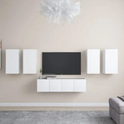 vidaXL Ensemble meubles TV muraux 6 pcs blanc