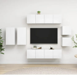 Vidaxl Ensemble Meubles TV 8 pcs Blanc