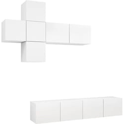 Ensemble De Meuble Tv 7 Pcs Blanc Bois D'Ingénierie Vidaxl